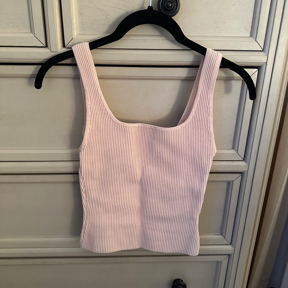 Aritzia Babton Sculpt Knit Squareneck Cropped Tank